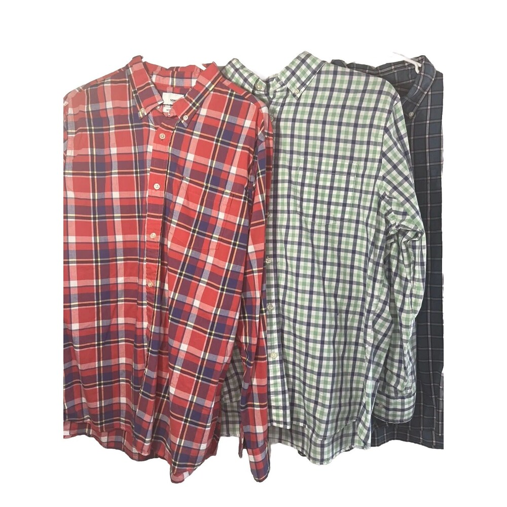 Sonoma 3 Long Sleeve plaid Button Front shirt Bundle size large